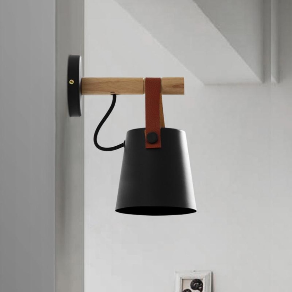 Nordic LED Wall Light Wood Wall Lamp Modern Bedside Sconce Bedroom Decor