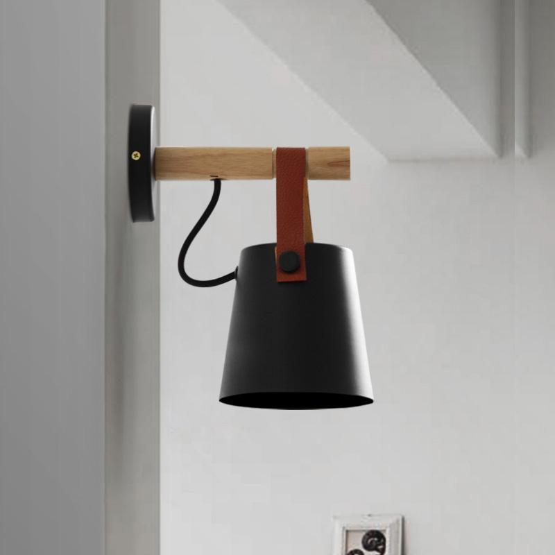 Nordic LED Wall Light Wood Wall Lamp Modern Bedside Sconce Bedroom Decor