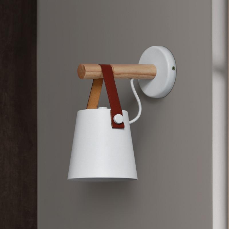Nordic LED Wall Light Wood Wall Lamp Modern Bedside Sconce Bedroom Decor