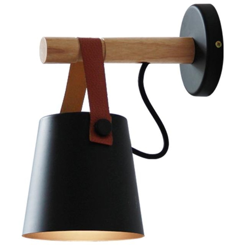 Nordic LED Wall Light Wood Wall Lamp Modern Bedside Sconce Bedroom Decor