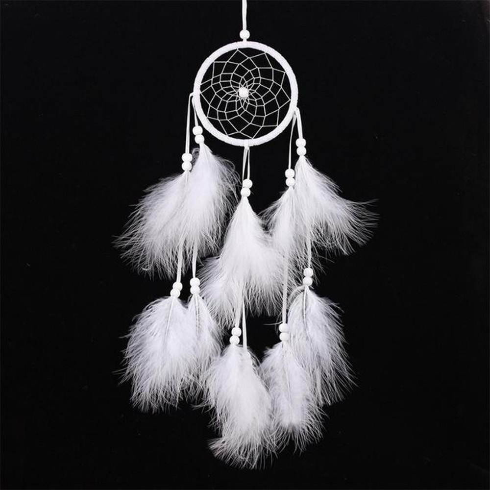 Boho Dream Catcher Car Hanging Ornament Handwoven Feather Wall Decor