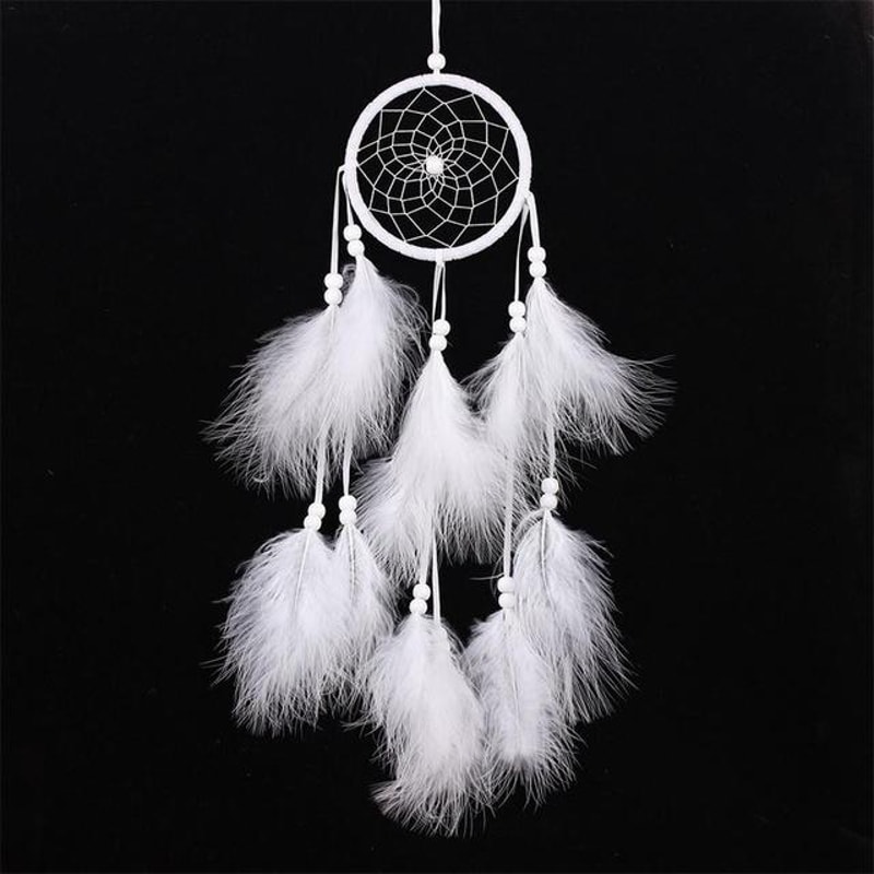 Boho Dream Catcher Car Hanging Ornament Handwoven Feather Wall Decor