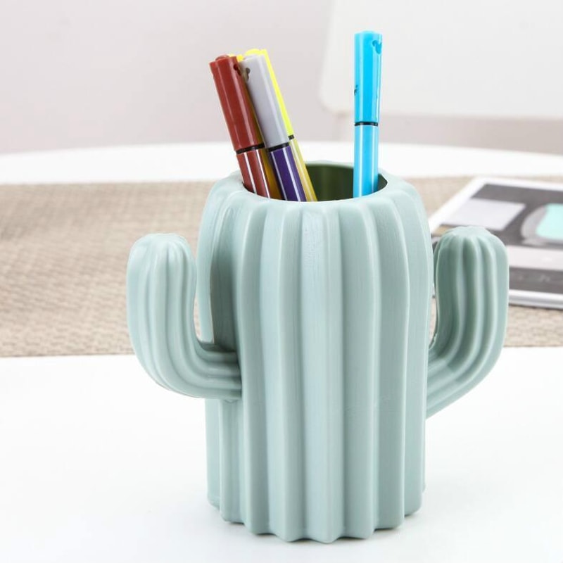 Modern Cactus Pen Holder Vase Decorative Desk Organizer for Home Office