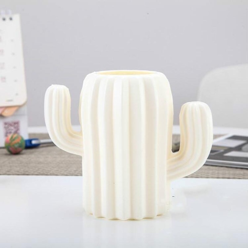 Modern Cactus Pen Holder Vase Decorative Desk Organizer for Home Office