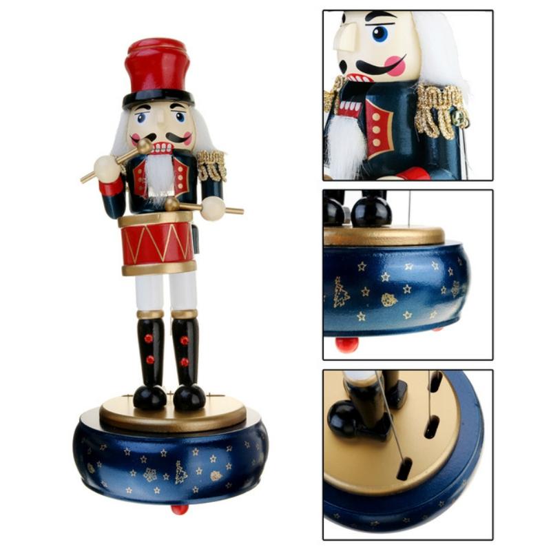 Vintage Nutcracker Drummer Music Box Handmade Wooden Holiday Decor Gift 1