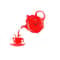 Coffee Cup Teapot 3D Wall Clock, Acrylic Kitchen Wall Clock Decor, Silent DIY Wall Clock