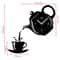 Coffee Cup Teapot 3D Wall Clock, Acrylic Kitchen Wall Clock Decor, Silent DIY Wall Clock