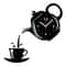 Coffee Cup Teapot 3D Wall Clock, Acrylic Kitchen Wall Clock Decor, Silent DIY Wall Clock