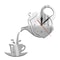 Coffee Cup Teapot 3D Wall Clock, Acrylic Kitchen Wall Clock Decor, Silent DIY Wall Clock