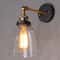 Vintage Grey Glass Wall Sconce, Modern Industrial Wall Light Fixture for Bedroom Bathroom