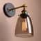 Vintage Grey Glass Wall Sconce, Modern Industrial Wall Light Fixture for Bedroom Bathroom