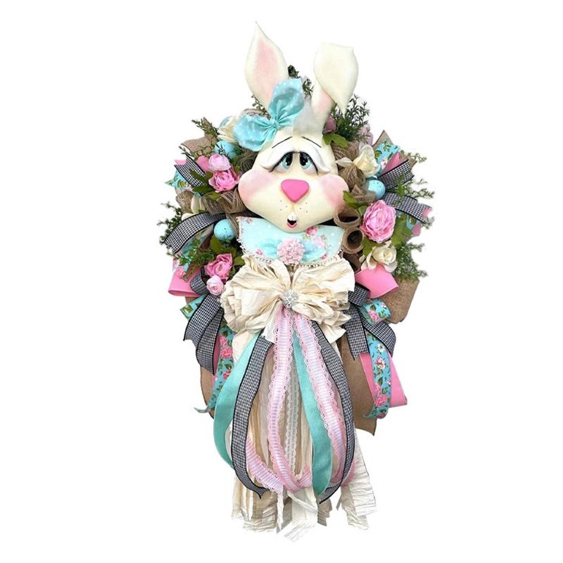 Easter Wooden Scene Decor, Engraved Bunny Ornament, Spring Home Table Decoration