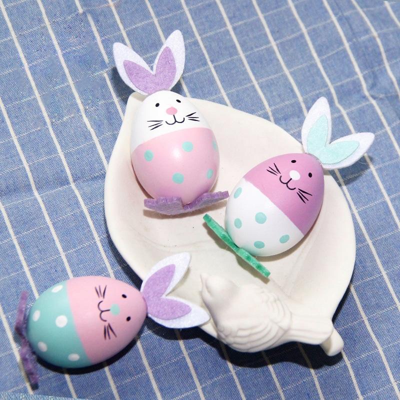 Easter Wooden Scene Decor, Engraved Bunny Ornament, Spring Home Table Decoration