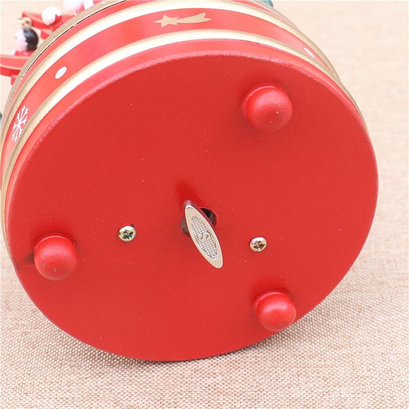 Wooden Christmas Tree Music Box Rotating Holiday Decor Gift