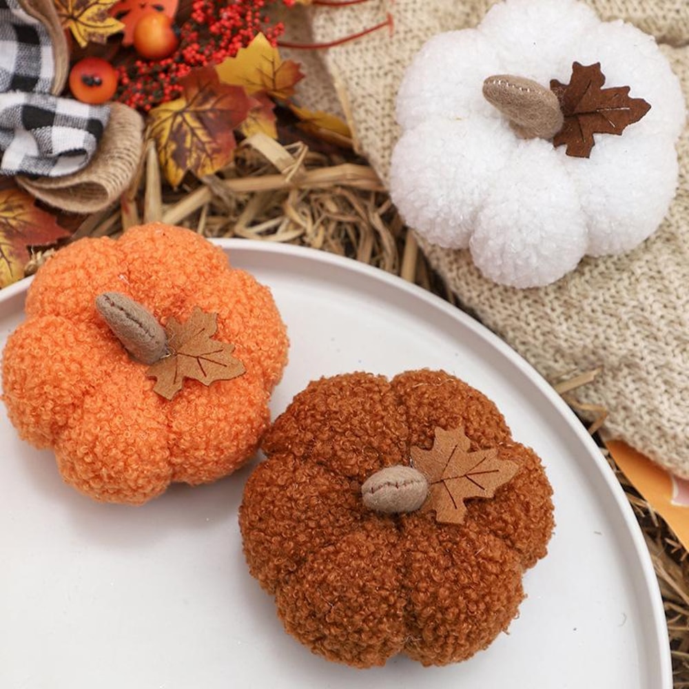 Halloween Pumpkin Ornament Doll, Artificial Pumpkin Decoration for Festive Home Decor & Gift