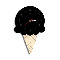 ice cream style decorative wall clock acrylic wooden kitchen novelty timepiece