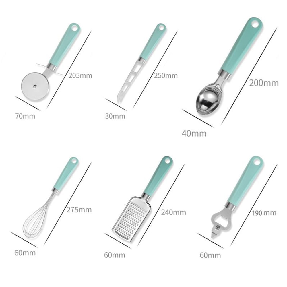 9-in-1 Stainless Steel Kitchen Gadget Set with Heat-Resistant Handles