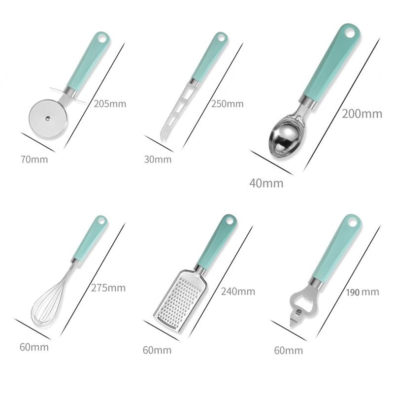 9-in-1 Stainless Steel Kitchen Gadget Set with Heat-Resistant Handles
