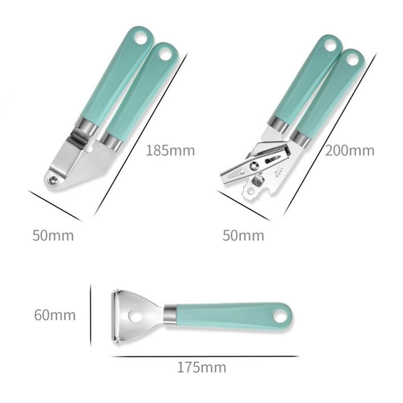 9-in-1 Stainless Steel Kitchen Gadget Set with Heat-Resistant Handles