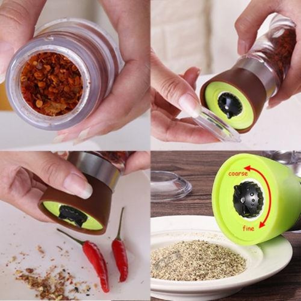 Adjustable Manual Spice Grinder Bottle Multi Function Salt Pepper and Herb Mill