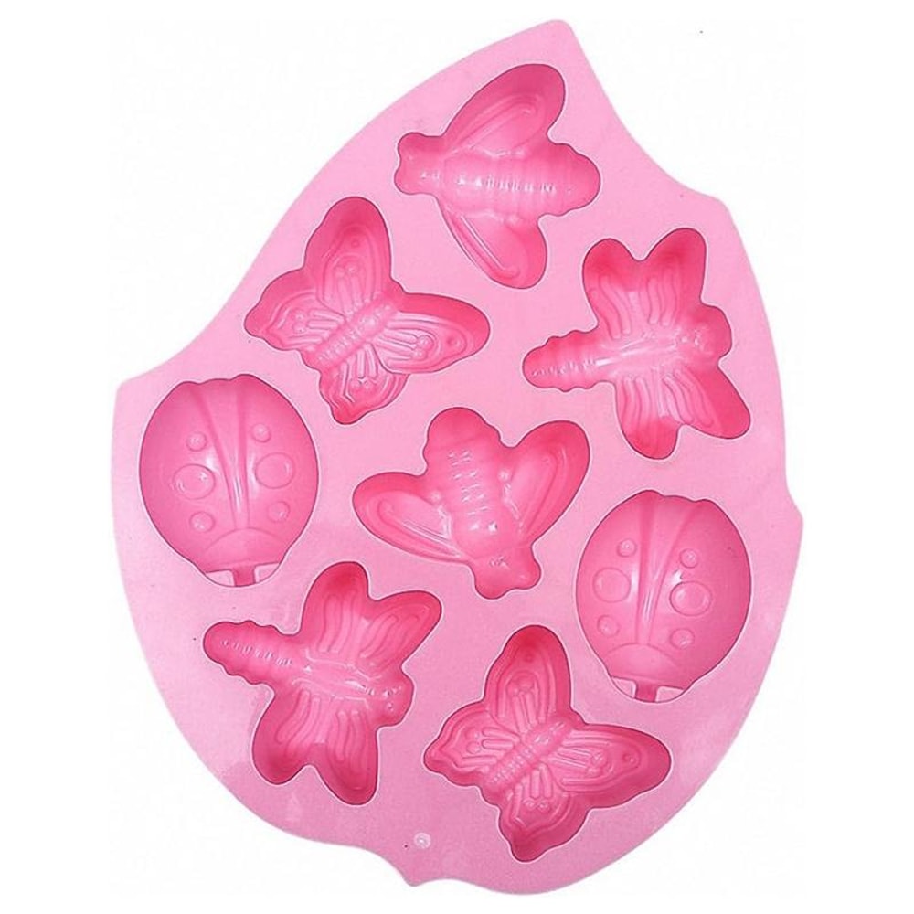 Nature Bugs Silicone Cake Mold Set 8Cavity Butterfly Dragonfly Beetle Baking Mold 3