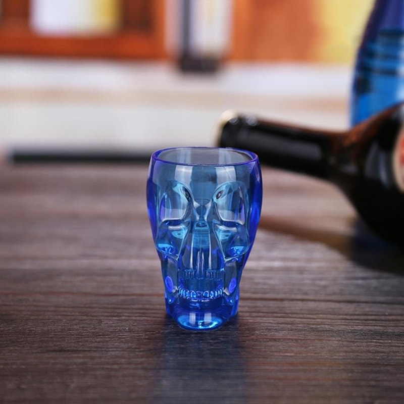Crystal Skull Shot Glass for Vodka & Whiskey Gothic Novelty Bar Glass