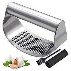 stainless steel garlic press rocker set ergonomic garlic press & garlic crusher