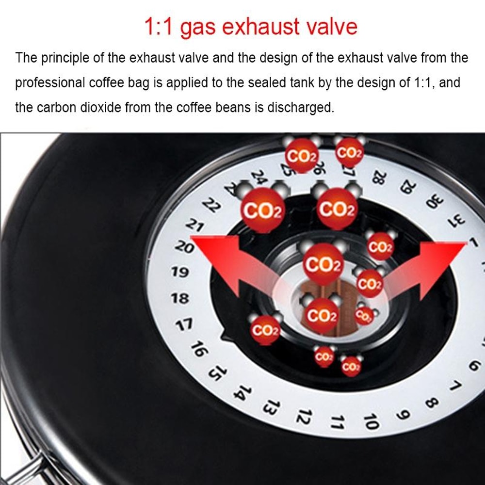 FreshLock 800ml Coffee Bean Storage Container With CO2 Valve Date Tracker Airtight Seal 7