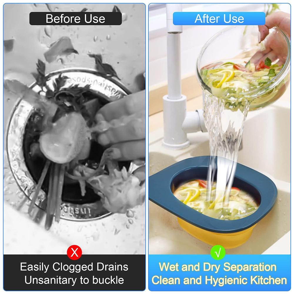 WhaleFold Kitchen Sink Strainer Basket – Foldable Fruit & Vegetable Drain Colander Organizer