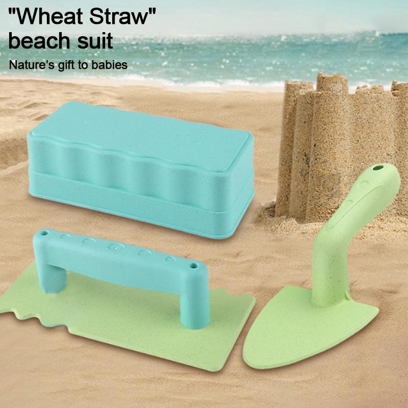 Creative Sand Castle Builder Beach Toy Set for Kids with Brick Mold and Shovels