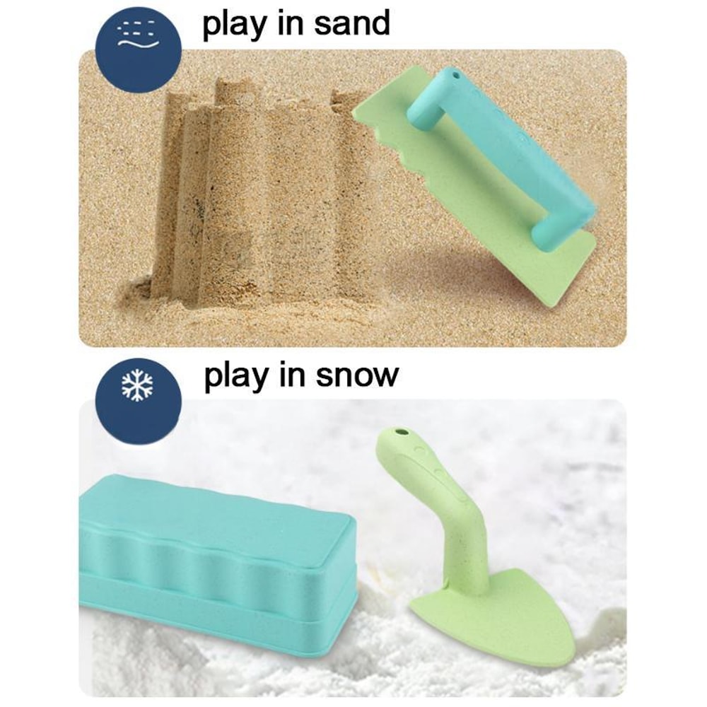 Creative Sand Castle Builder Beach Toy Set for Kids with Brick Mold and Shovels