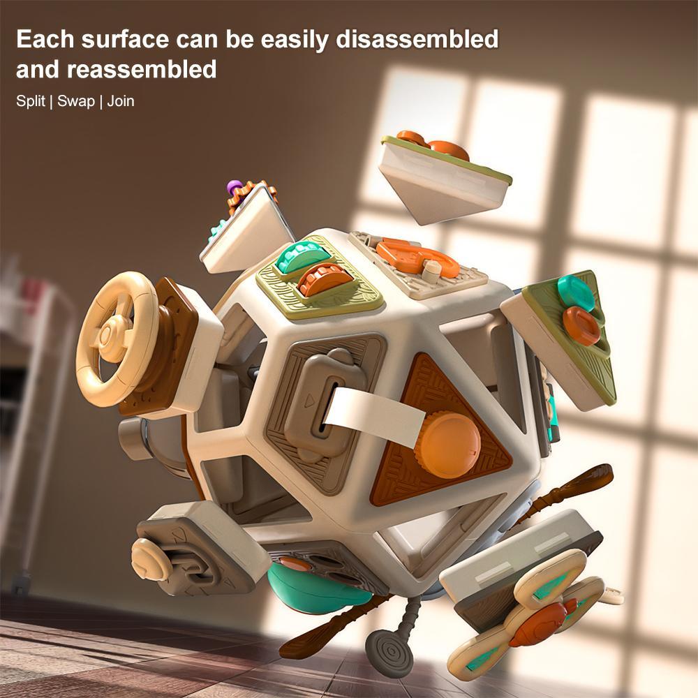 Montessori Busy Board Activity Cube 22-in-1 Sensory Learning Toy for Toddlers