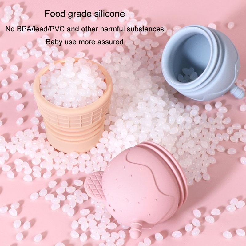 Cute Ice Cream Baby Bath Toy Spray Set Silicone Toddler Bath Water Toy For Kids 4