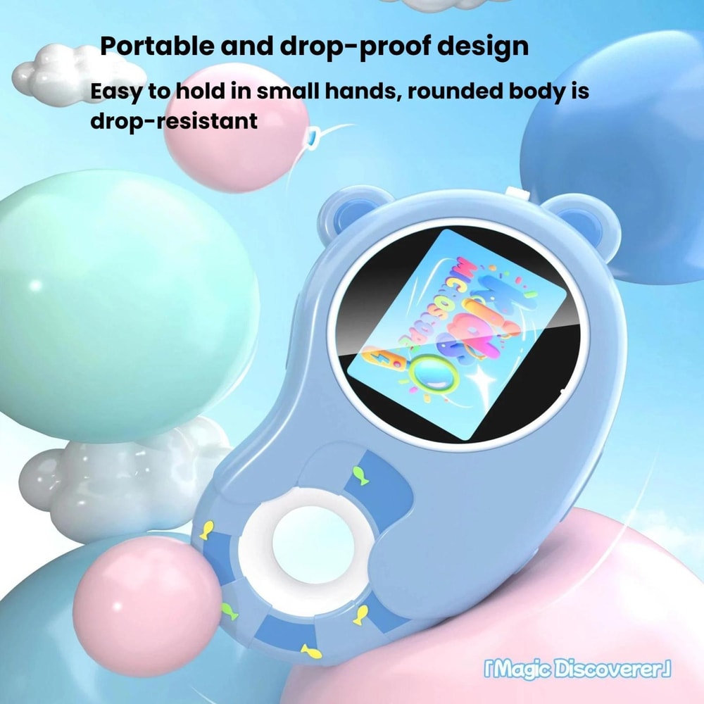 Kids HD Digital Microscope with Screen Portable Electronic Magnifier Science Exploration Toy