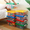 Kids Clear Building Block Storage Box with Lid Stackable Toy Organizer