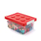 Kids Clear Building Block Storage Box with Lid Stackable Toy Organizer