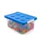 Kids Clear Building Block Storage Box with Lid Stackable Toy Organizer