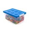 Kids Clear Building Block Storage Box with Lid Stackable Toy Organizer
