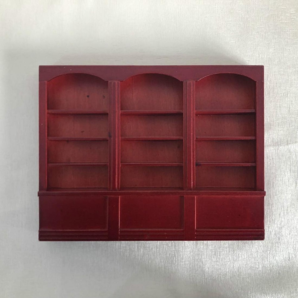 Victorian Style 1:12 Scale Dollhouse Furniture Triple Display Cabinet Bookcase