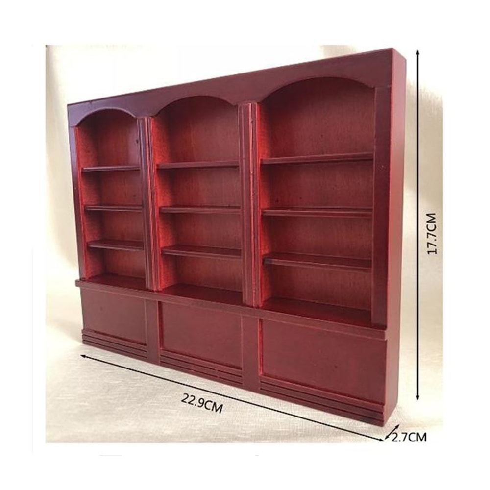 Victorian Style 1:12 Scale Dollhouse Furniture Triple Display Cabinet Bookcase
