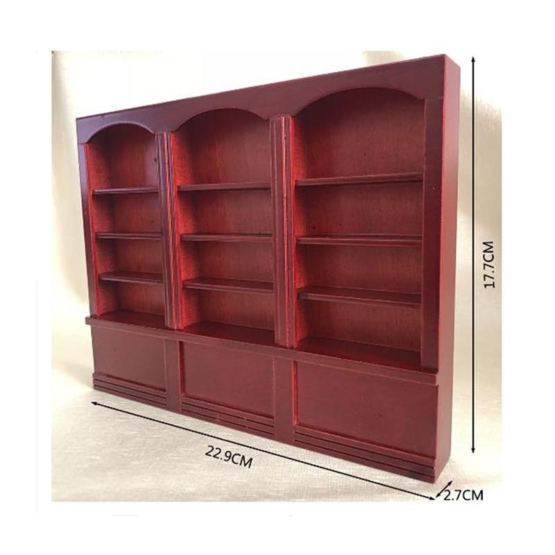 Victorian Style 1:12 Scale Dollhouse Furniture Triple Display Cabinet Bookcase
