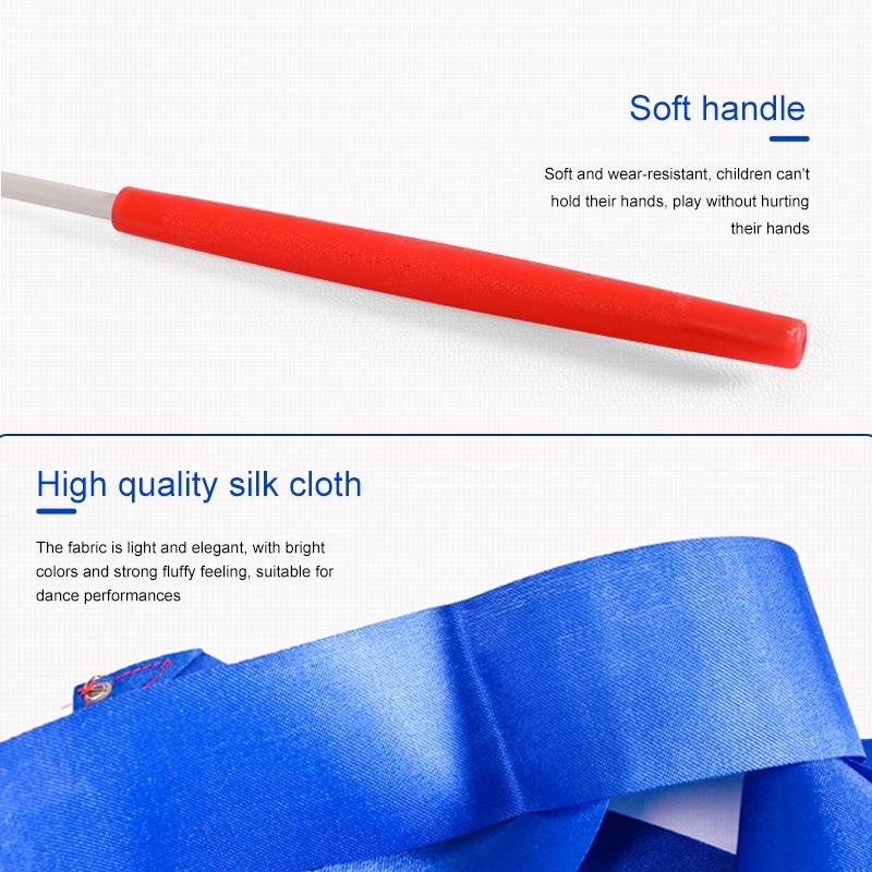 Kids Artistic Gymnastics Ribbon Wand Set 4M Satin Dance Streamers for Ballet, Training & Play