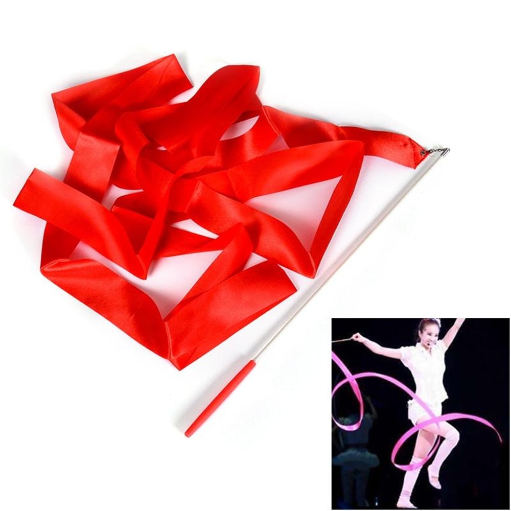 Kids Artistic Gymnastics Ribbon Wand Set 4M Satin Dance Streamers for Ballet, Training & Play