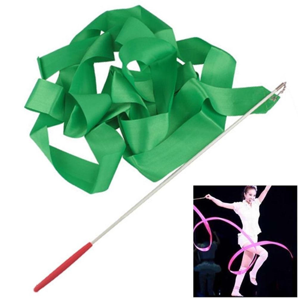 Kids Artistic Gymnastics Ribbon Wand Set 4M Satin Dance Streamers for Ballet, Training & Play