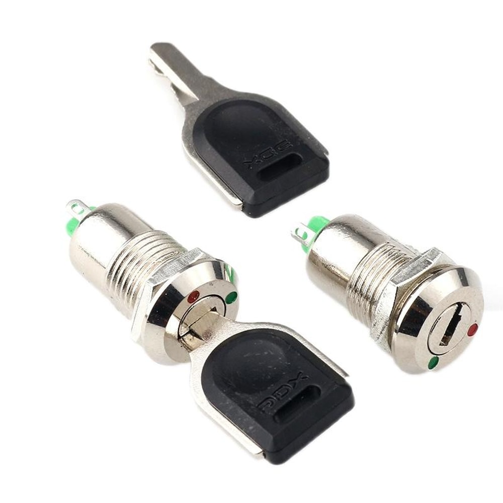 12mm Electronic Lock Switch Metal Key Knob Lock for Toy Cabinets, Control Panels & DIY Projects