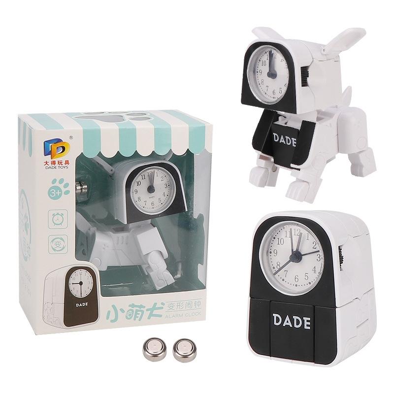 Smart Transforming Robot Alarm Clock for Kids Cute Dog Bedside Toy