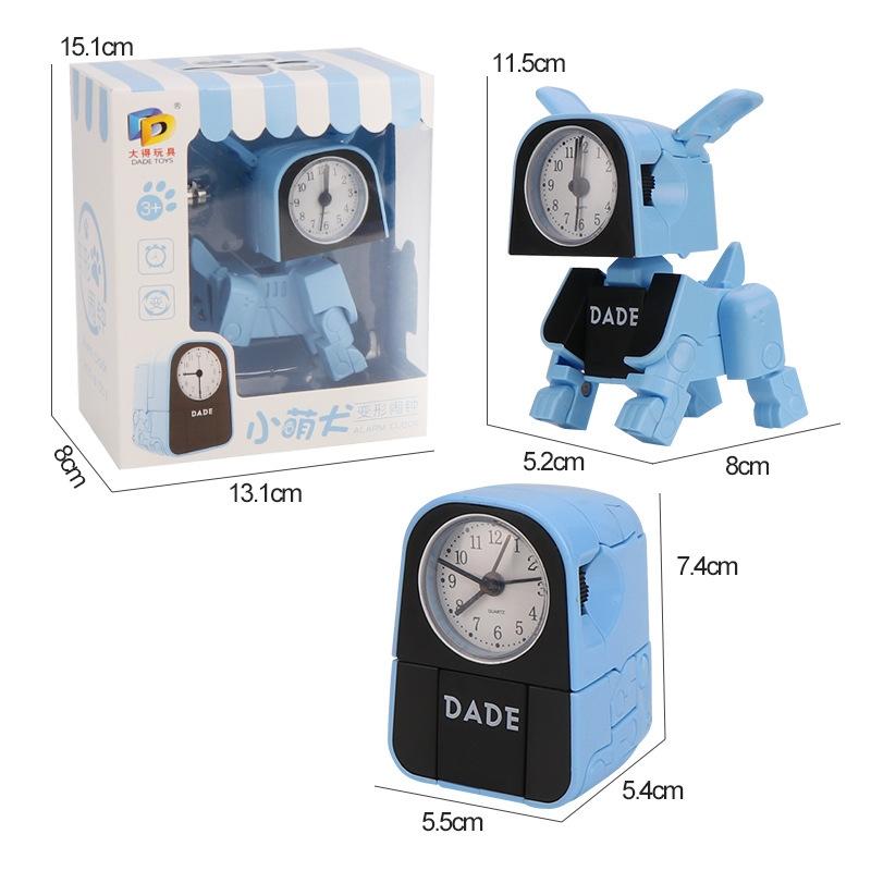 Smart Transforming Robot Alarm Clock for Kids Cute Dog Bedside Toy