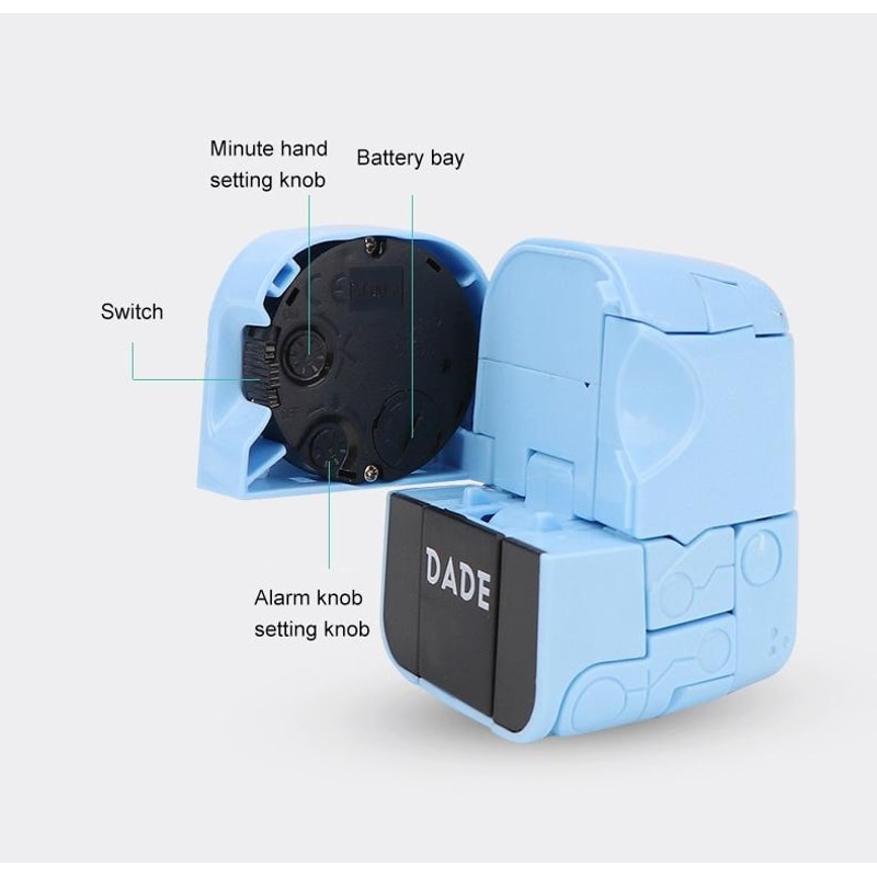 Smart Transforming Robot Alarm Clock for Kids Cute Dog Bedside Toy