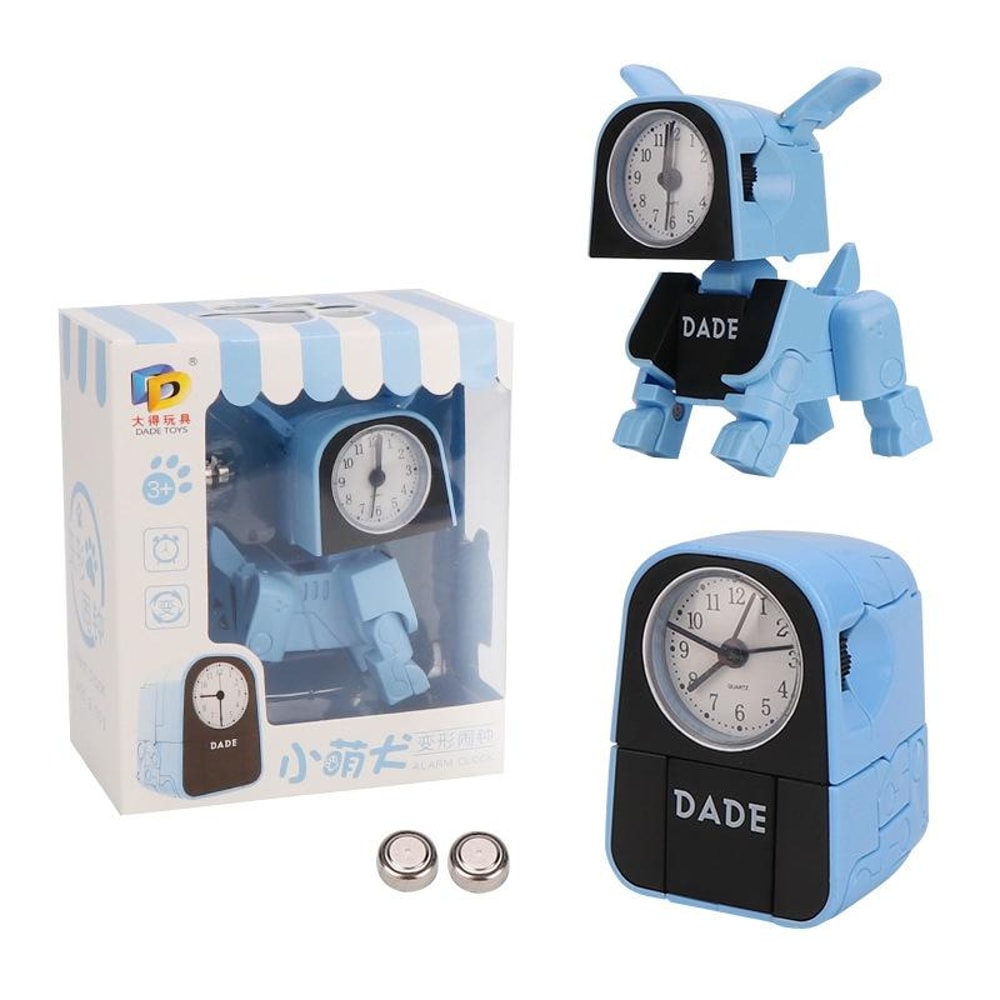 Smart Transforming Robot Alarm Clock for Kids Cute Dog Bedside Toy