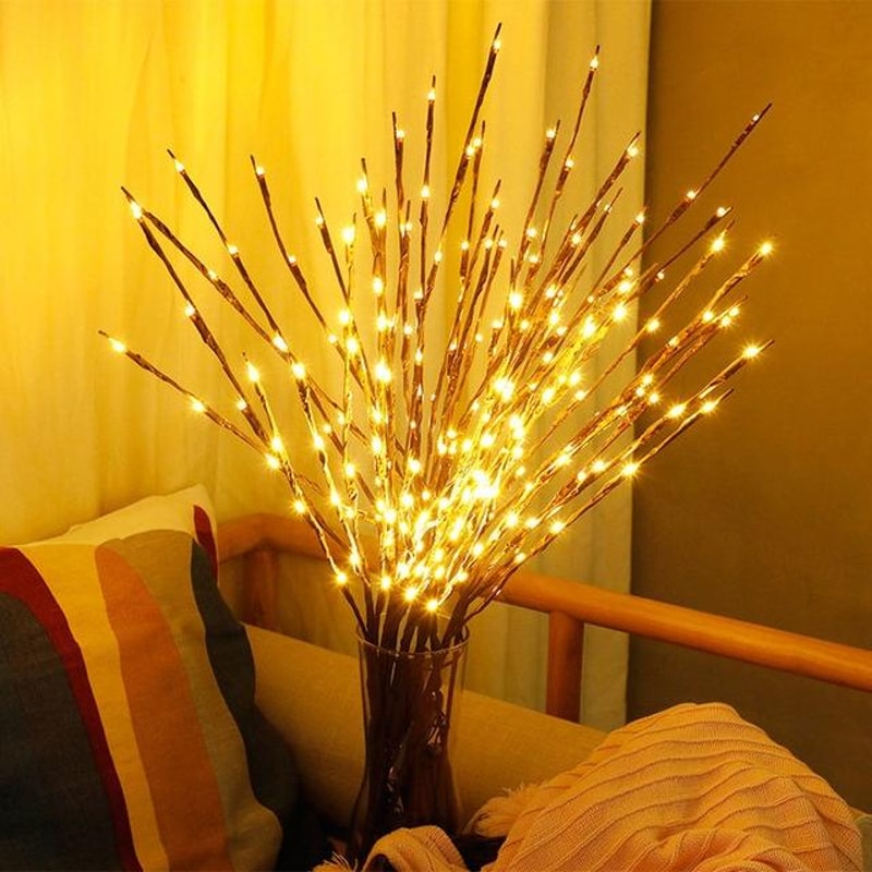 LED Willow Branch Lights Battery Operated Decorative Lamp 0